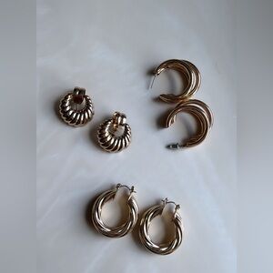 Bundle of gold earrings set